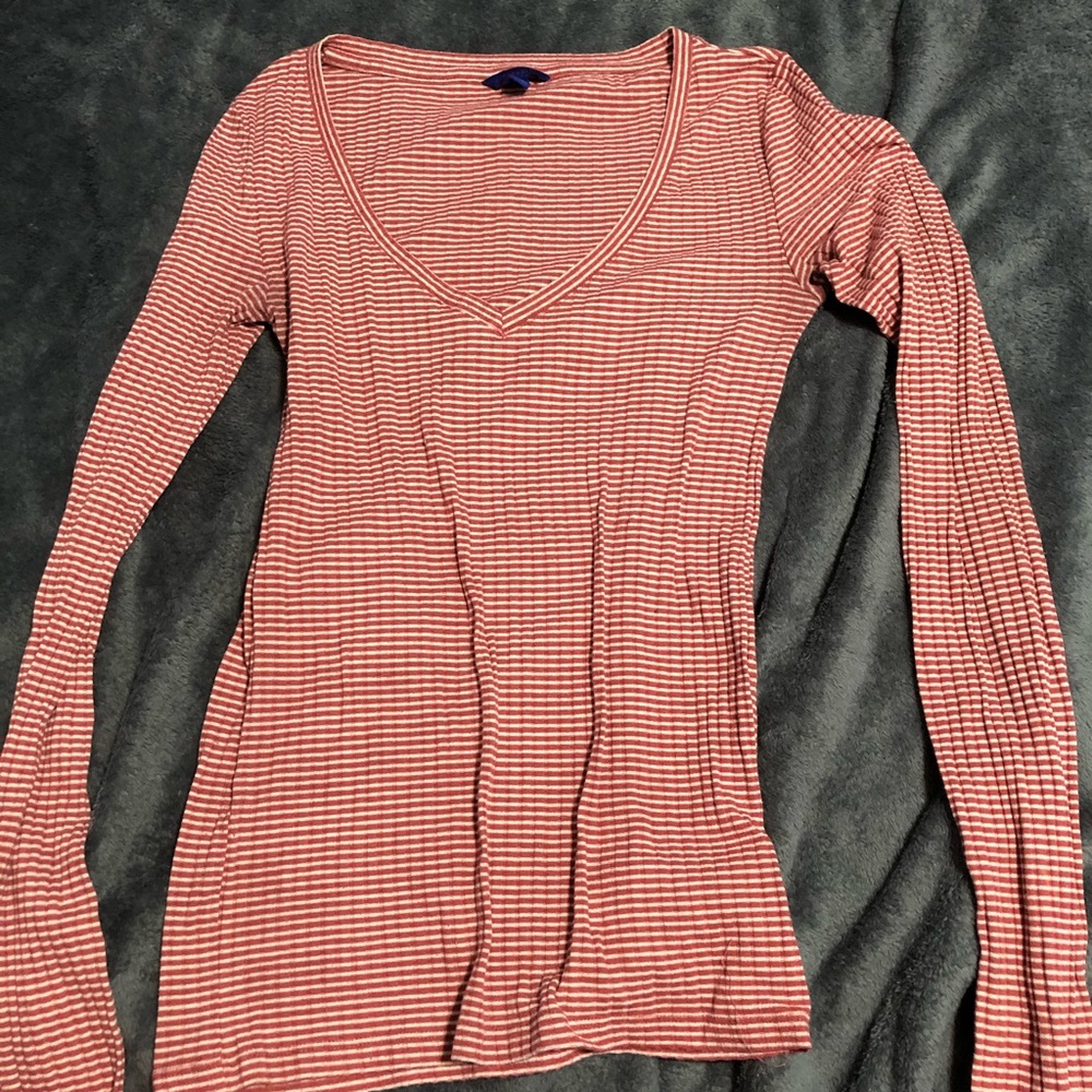 Aeropostale Striped Long-Sleeve Top